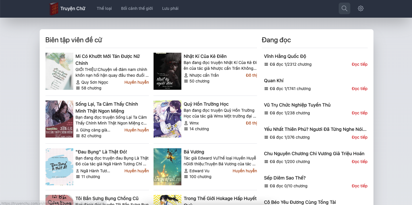 Giới thiệu Truyenchu.com.vn - Truyện Chữ Đa Dạng Thể Loại